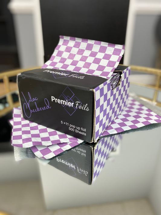 Lilac Checkered hair coloring foils